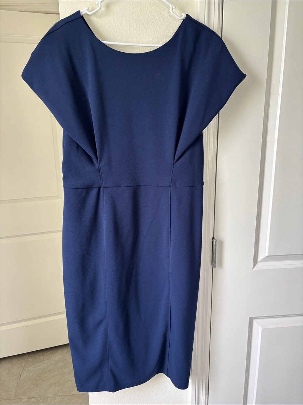 Express Navy Cap Sleeve Midi Dress